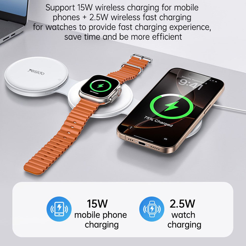 Yesido DS29 5in1 Wireless Network Charger, 15W, 1.67A, White