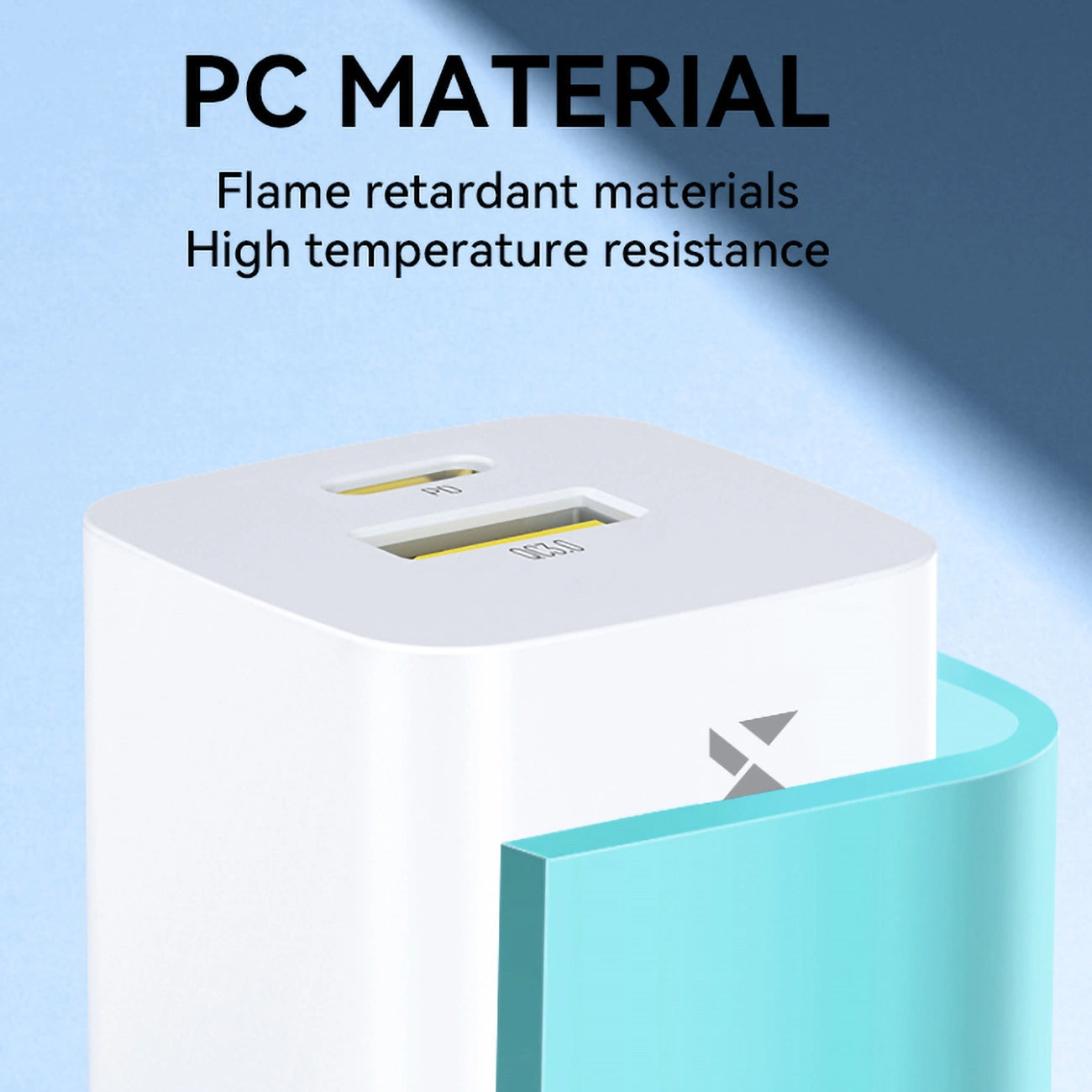 WZK WWCEAC Network Charger, 33W, 3A, 1 x USB-A - 1 x USB-C, White