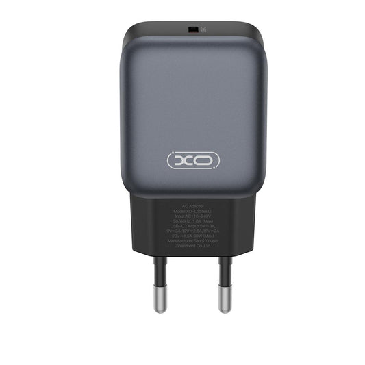 XO Design L155 Network Charger, 30W, 3A, 1 x USB-C, Black