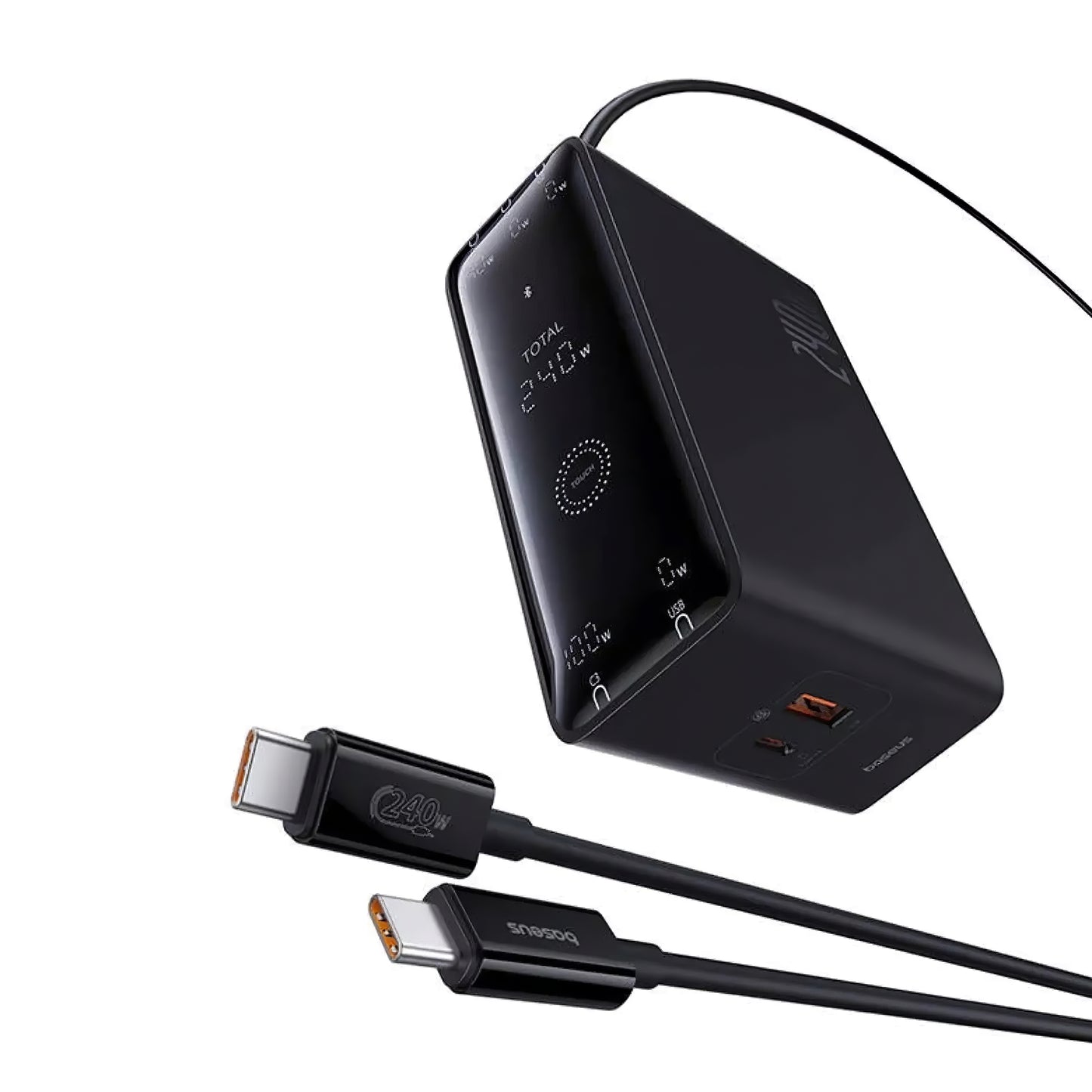 Baseus 5in1 Charging Station, 240W, 5A, 1 x USB-A - 3 x USB-C - 1 x DC, Black P10163901113-00