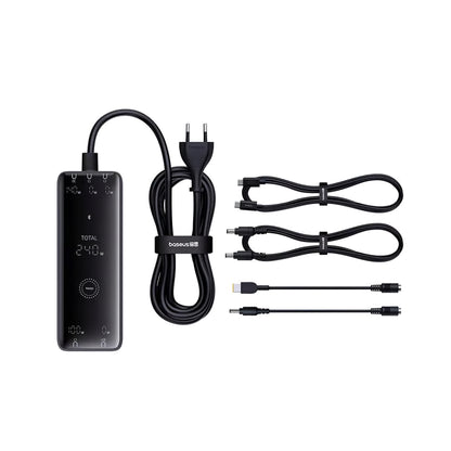 Baseus 5in1 Charging Station, 240W, 5A, 1 x USB-A - 3 x USB-C - 1 x DC, Black P10163901113-00