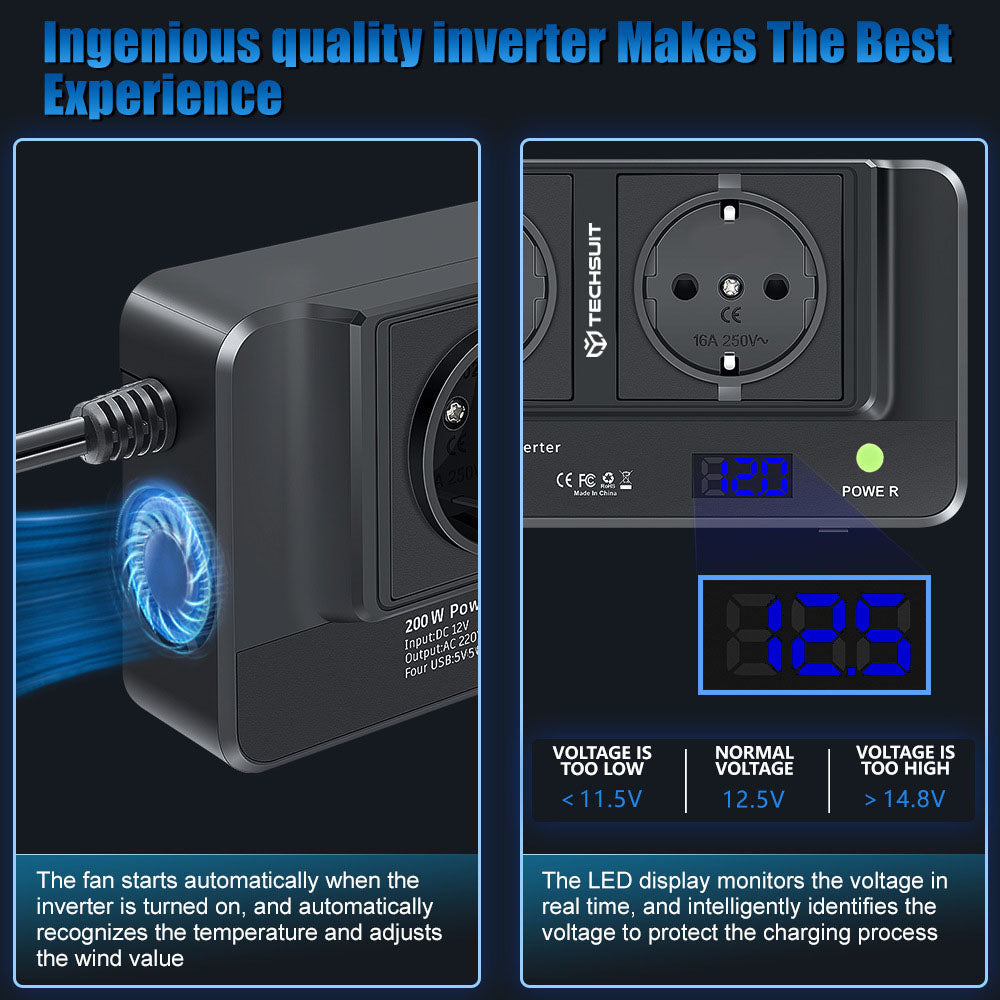 Auto Electric Inverter Techsuit PowerDriveX, 200W