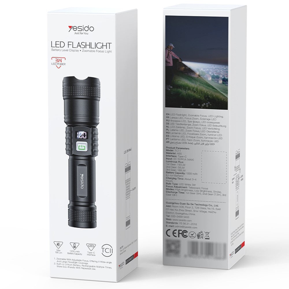 Yesido TC11 LED Flashlight, 190lm
