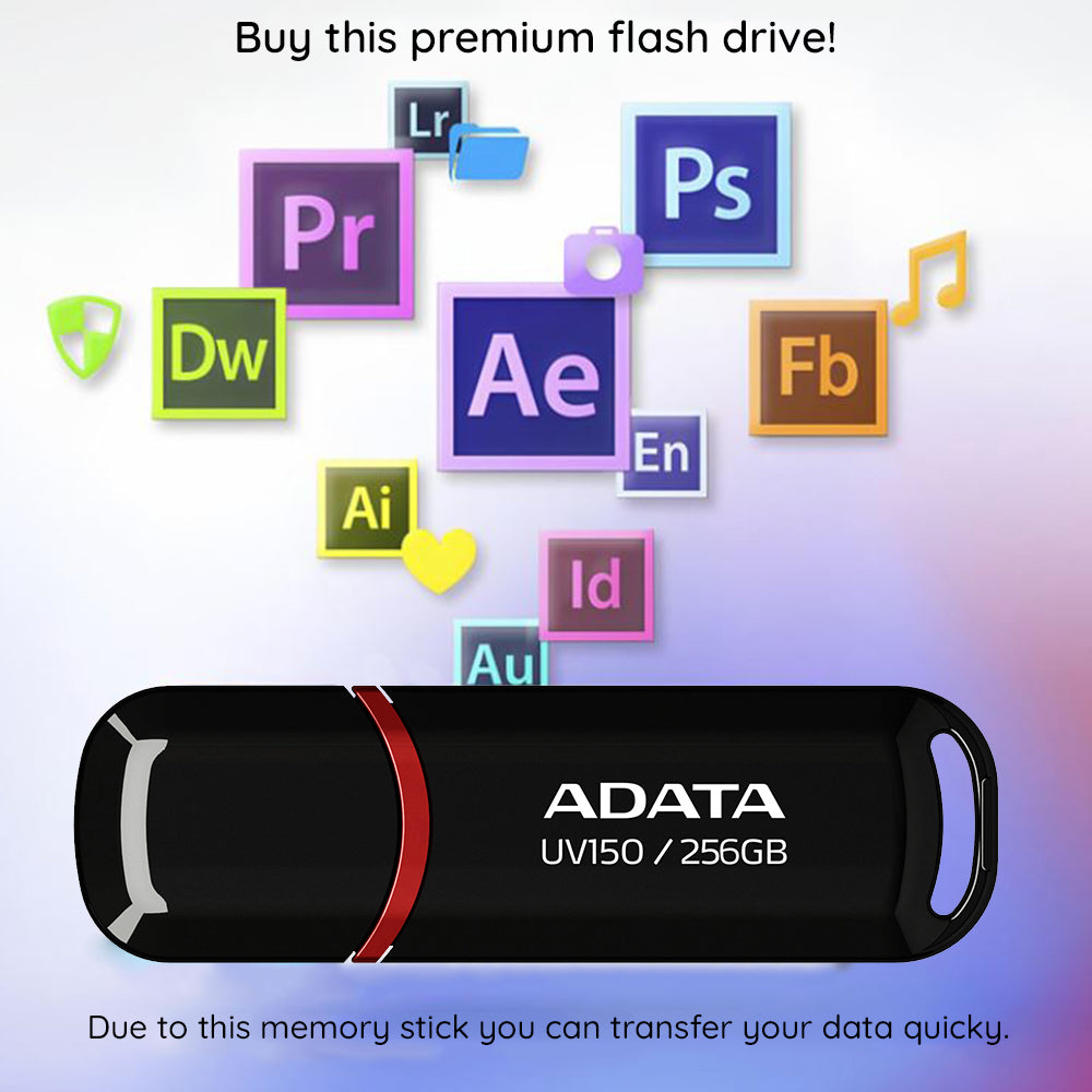 Adata UV150 USB-A 3.2 External Memory, 128GB AUV150-128G-RBK