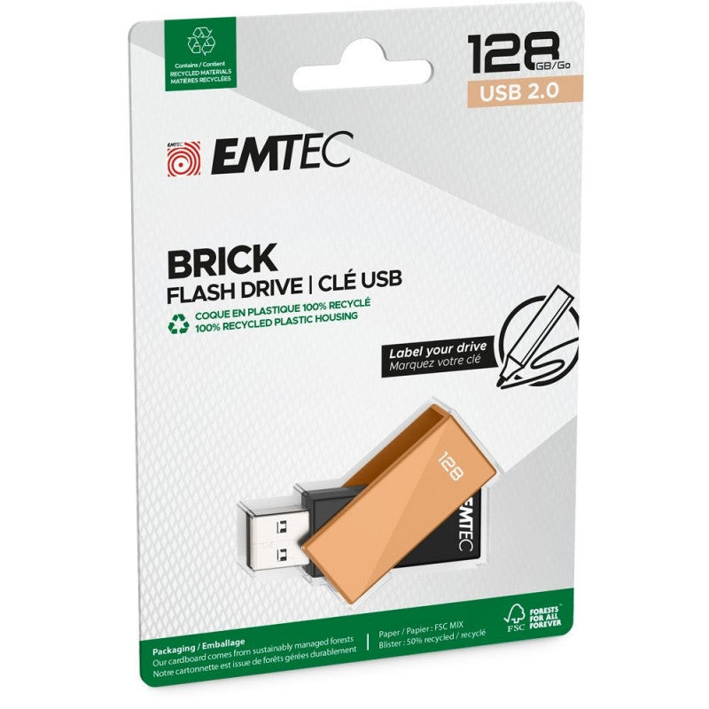 External USB-A Memory Emtec C350 Brick, 128Gb ECMMD128GC352