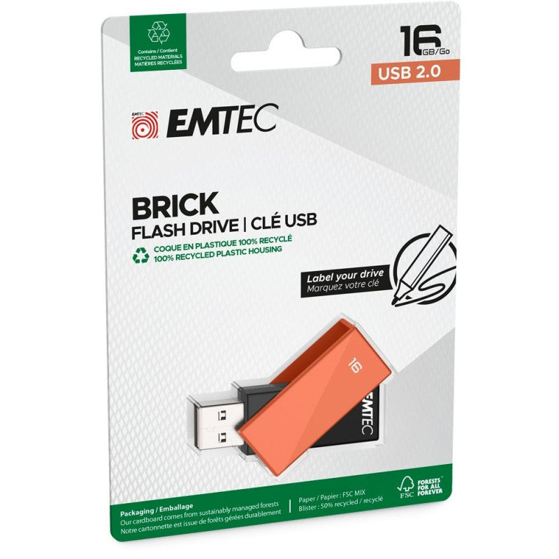 External USB-A Memory Emtec C350 Brick, 16Gb ECMMD16GC352