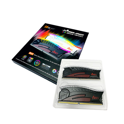 Dato Ares Armor RAM Memory, DDR4, RGB, 2 x 8GB, 3600Mhz, CL18, Black AMRGB8GX216G36K
