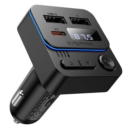 FM Bluetooth Modulator Borofone BC60 Hero, 2 x USB-A - 1 x USB-C