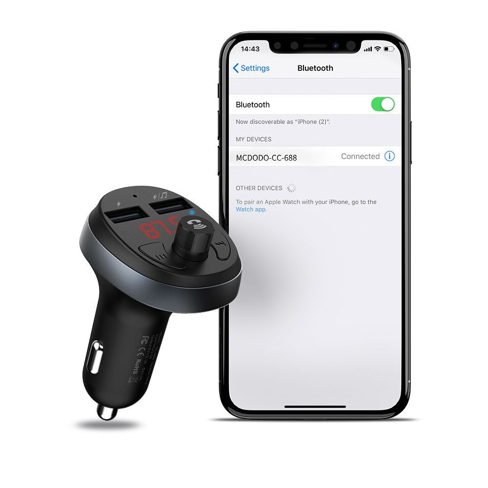 McDodo Bluetooth FM Modulator, 2 x USB-A