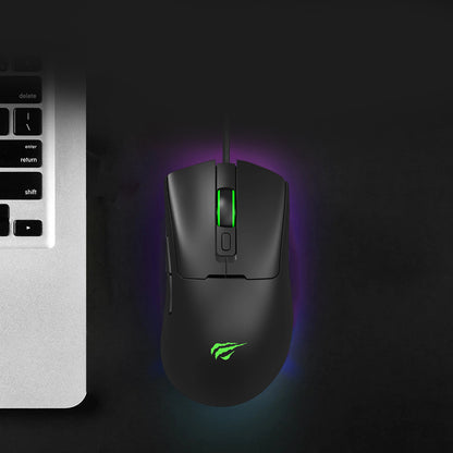HAVIT MS966 Wired USB Gaming Mouse, RGB, 800DPI - 12000DPI, 1.6m, Black