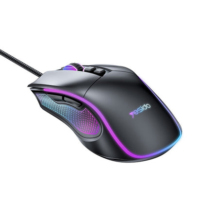 Wired USB Gaming Mouse Yesido KB20, RGB, 1000DPI - 7200DPI, Black