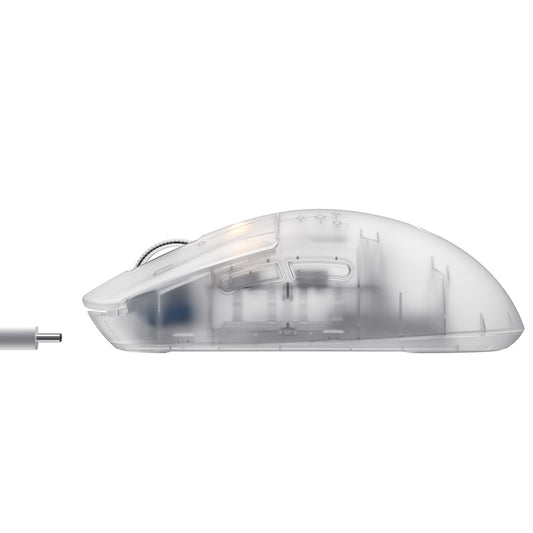 HAVIT MS970WB Pro Wireless Gaming Mouse, 800DPI - 12000mAh, White Transparent