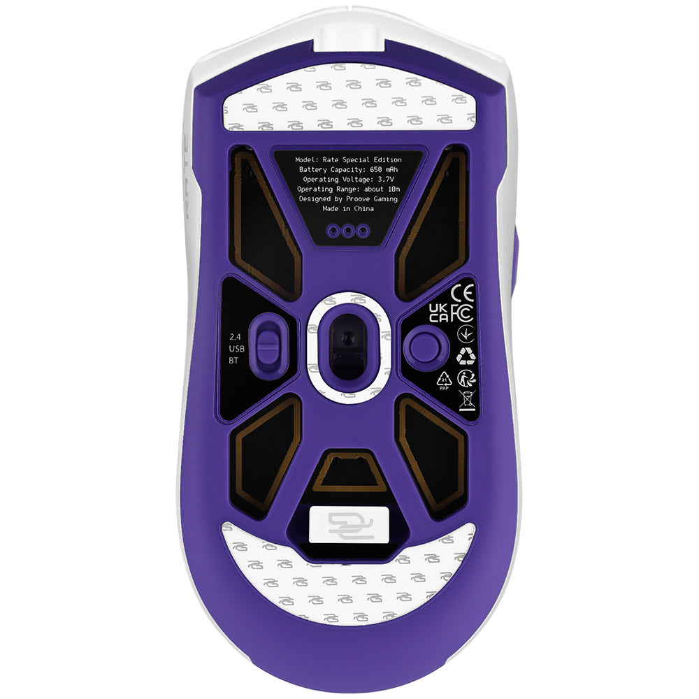 Proove Rate Special Edition Wireless Gaming Mouse, 800DPI - 12000DPI, White CMRTWRS03002