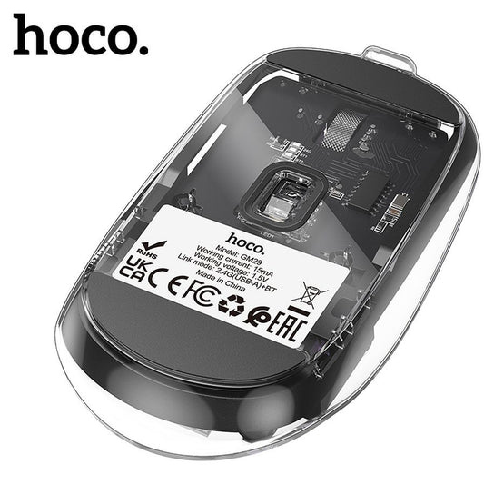 HOCO GM29 Wireless Mouse, 1600DPI, BT / Wi-Fi, Black