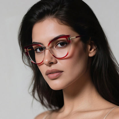 Techsuit 2259 Women's Computer Glasses, Anti-Blue Light, Brown
