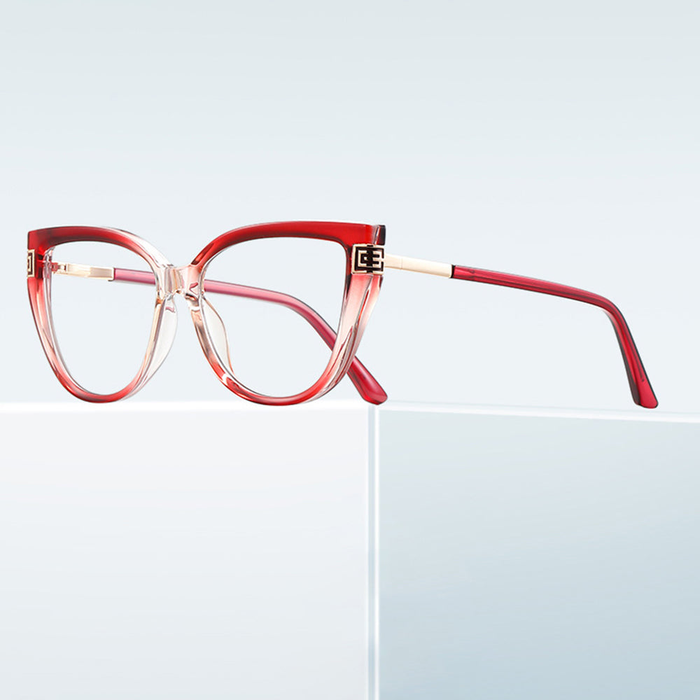 Techsuit 2259 Women's Computer Glasses, Anti-Blue Light, Red