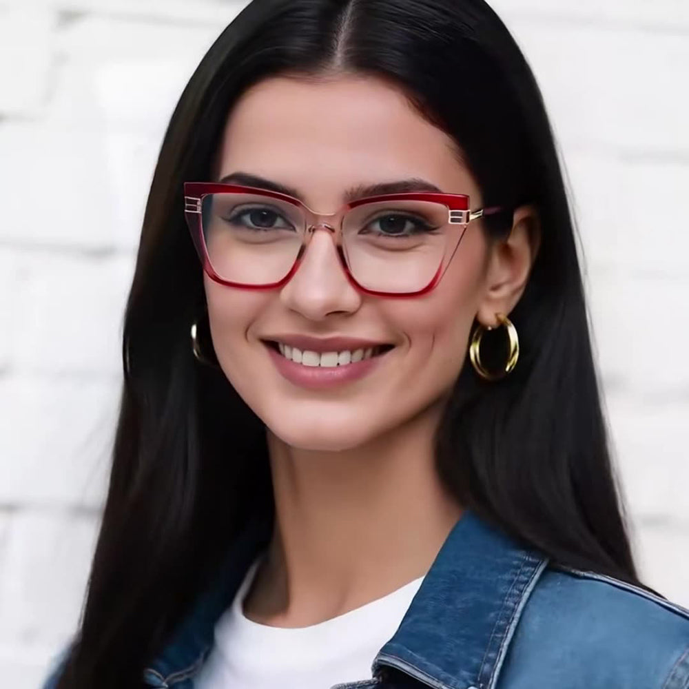 Techsuit 2275 Women's Computer Glasses, Anti-Blue Light, Black Gold