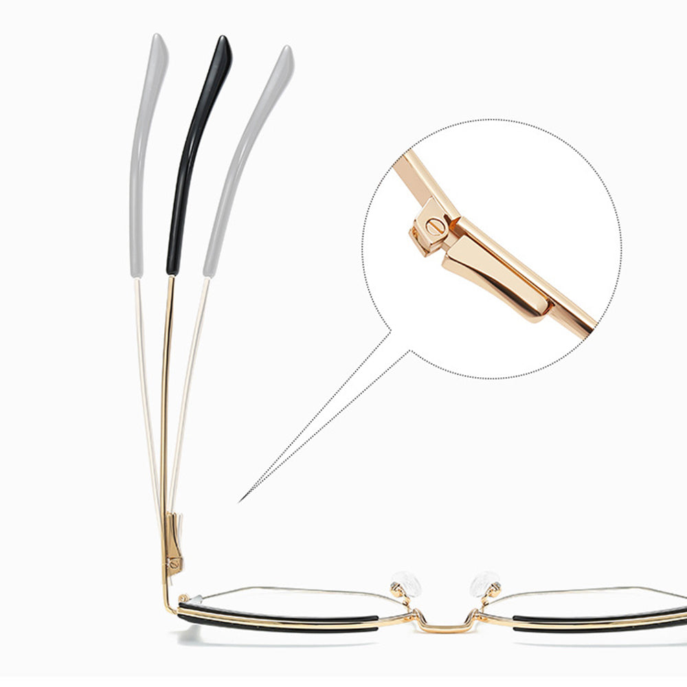 Techsuit 3156 Women's Computer Glasses, Anti-Blue Light, Black Gold