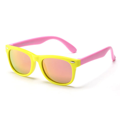 Techsuit D802 Kids Sunglasses, Polarized, UV Protection, Yellow Pink
