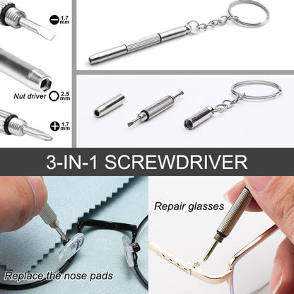 Silicone Nose Pads for Glasses and Techsuit ST1 Screwdriver, Set of 10 Pieces, Transparent
