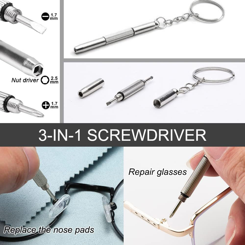 Silicone Nose Pads for Glasses and Techsuit ST1 Screwdriver, Set of 4 Pieces, Transparent