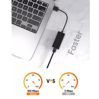 Techsuit AC19 Network Card, RJ45, USB, Black