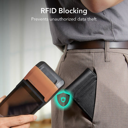 ESR Classic Geo Carbon Wallet with Find My function and RFID Protection, Black