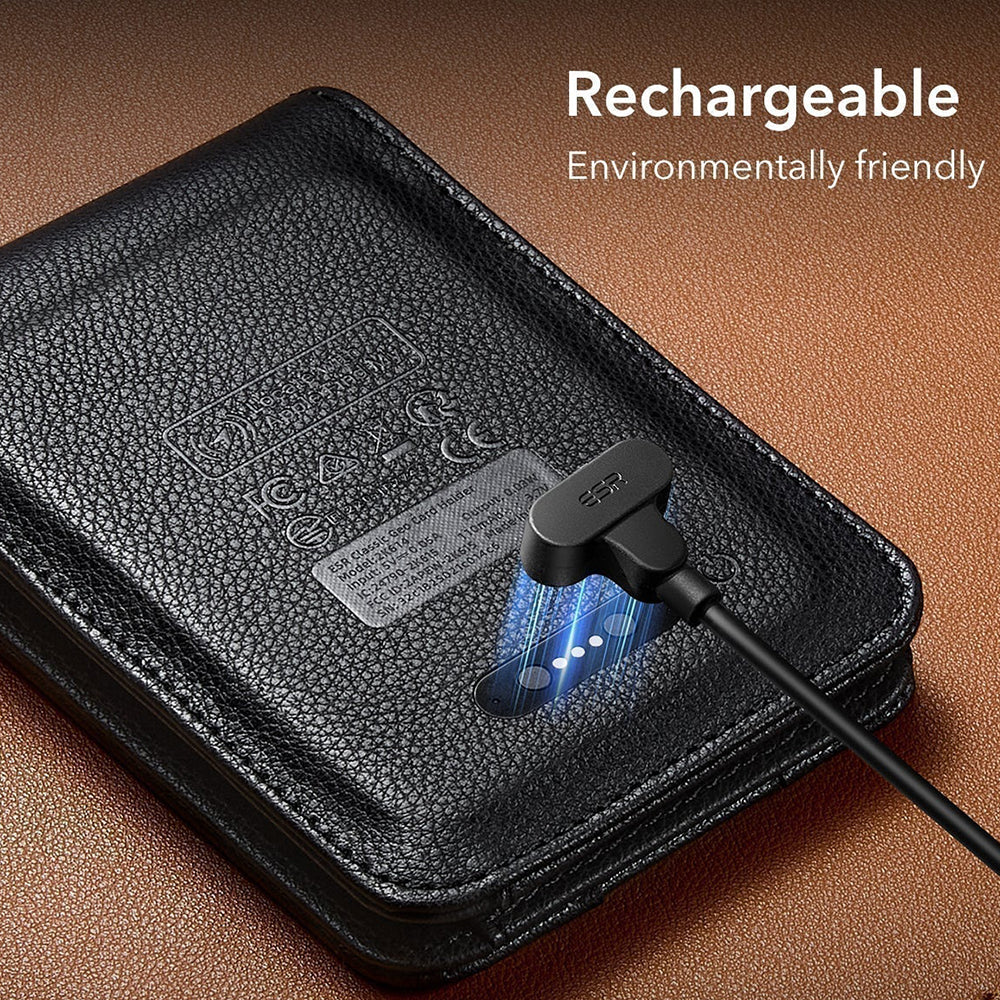 ESR Classic Geo Carbon Wallet with Find My function and RFID Protection, Black