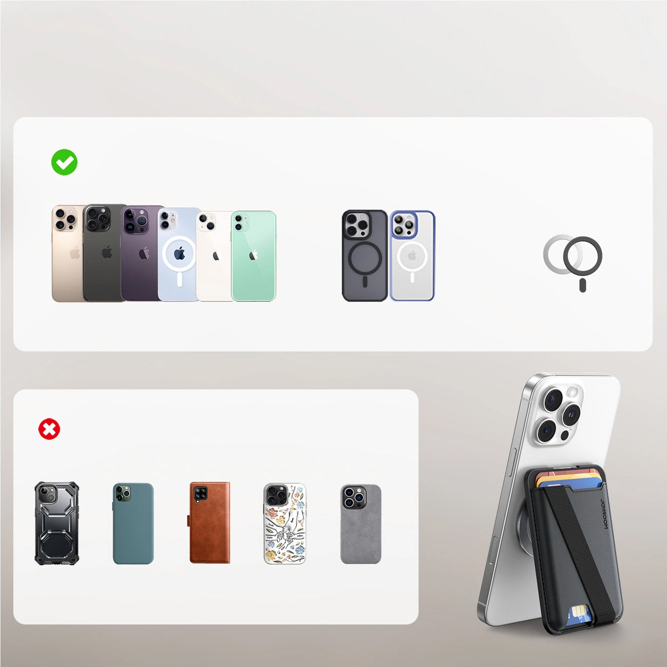 MagSafe Wallet, Joyroom, JR-ZS432, Black