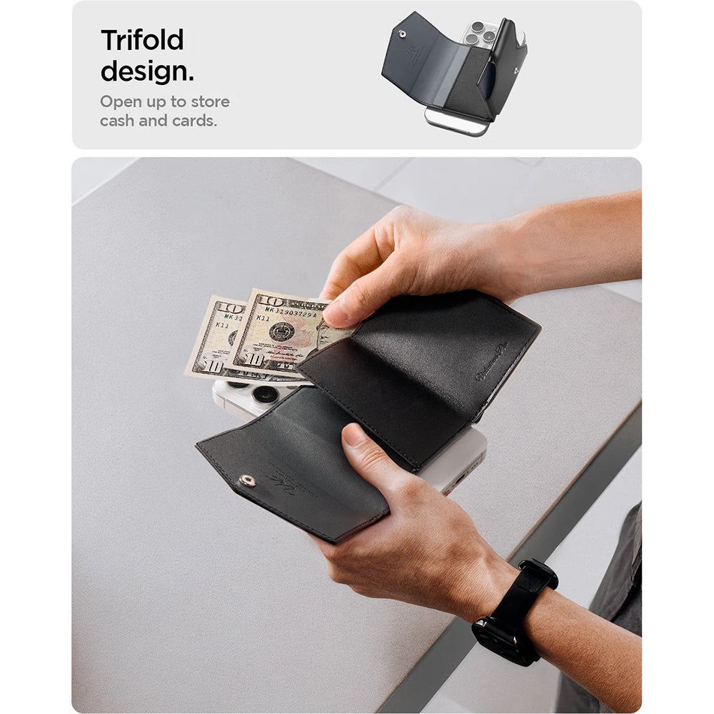 Magsafe Wallet, Spigen, Valentinus Pro, Black