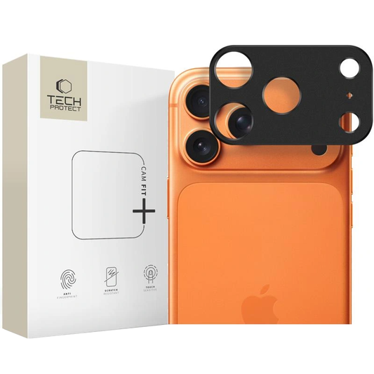 Tech-Protect Camalloy Fit+ Rear Camera Protection Frame for Apple iPhone 17 Pro Max, Aluminum, Black