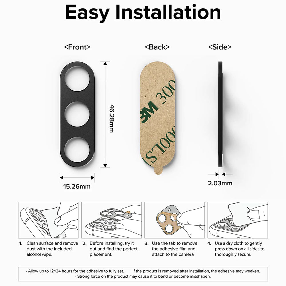 Ringke Styling Rear Camera Protection Frame for Samsung Galaxy Z Fold5 F946, Aluminum, Black