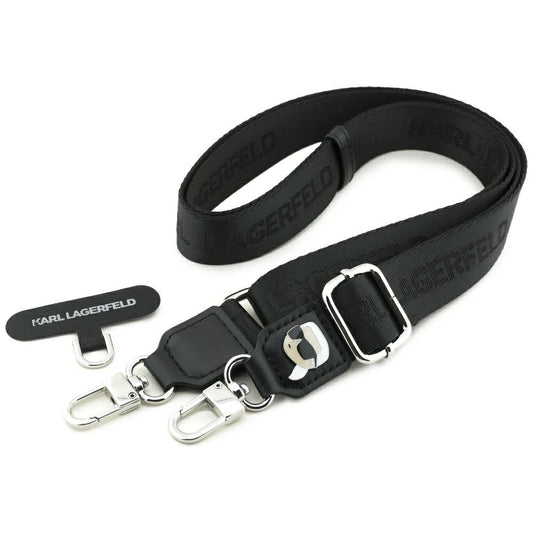 Karl Lagerfeld Phone Lanyard with Metal Logo, Black