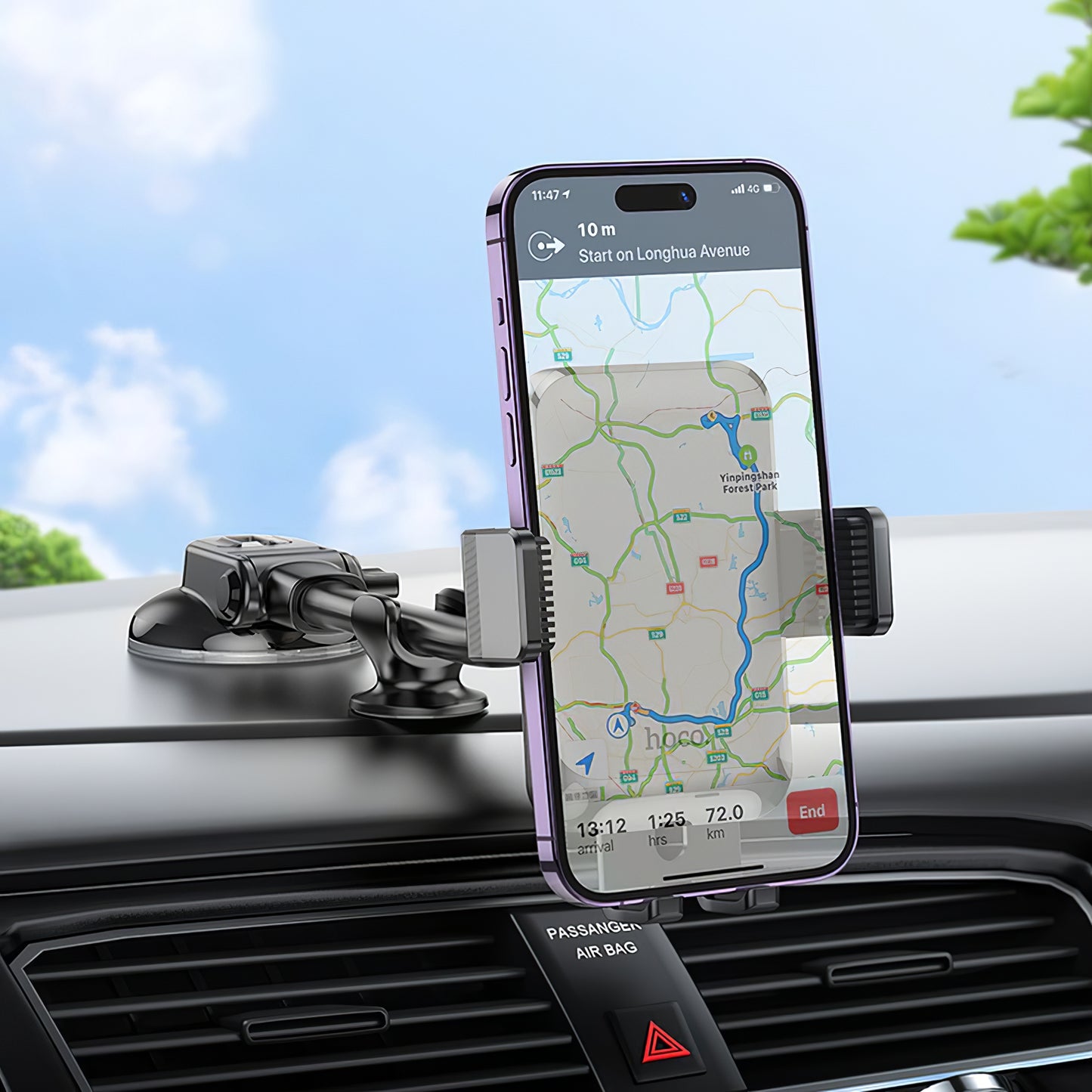 Car Holder HOCO H27, 4.7inch - 7inch, Black 