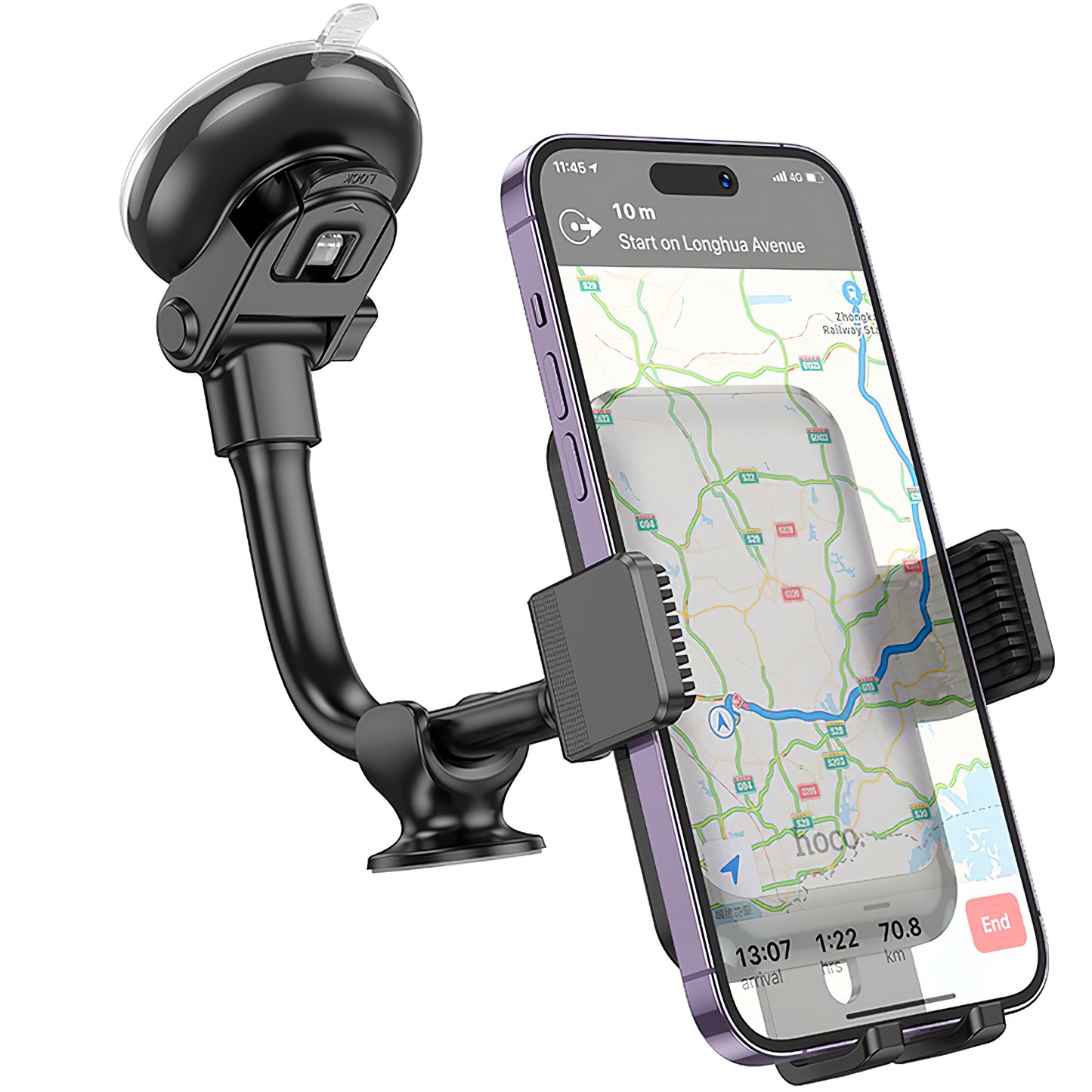 Car Holder HOCO H27, 4.7inch - 7inch, Black 