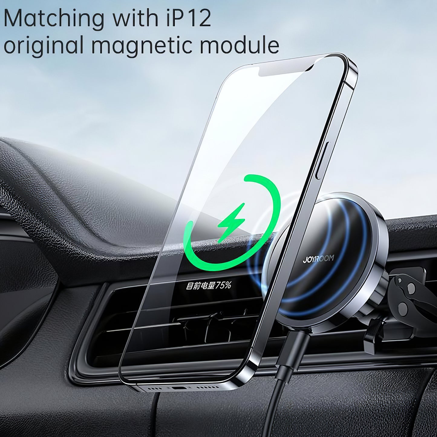 Joyroom JR-ZS240 Air Vent Wireless Car Charger, 15W, 1.67A, Black