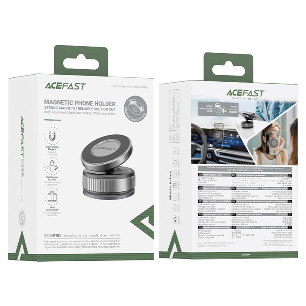 Acefast E27 Magnetic Car Holder, Universal, Grey