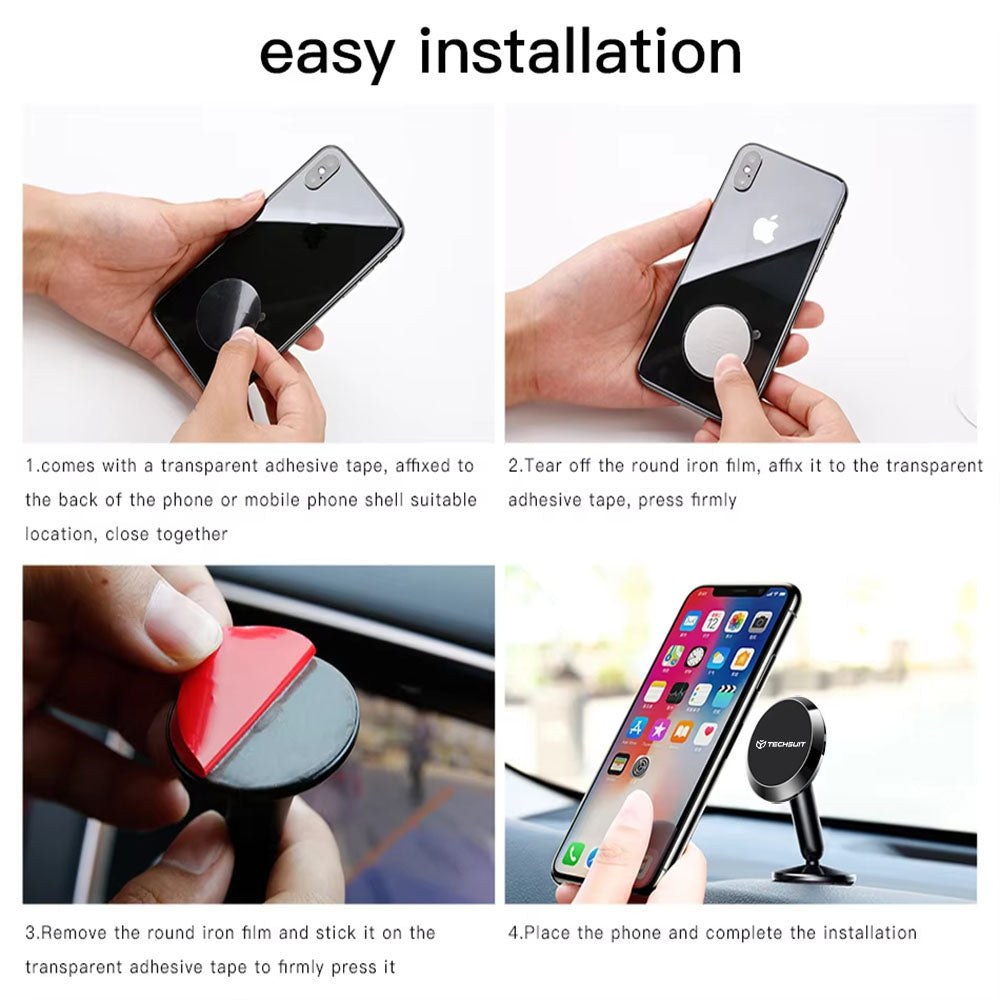 Techsuit S11 Magnetic Car Holder, Universal, Black