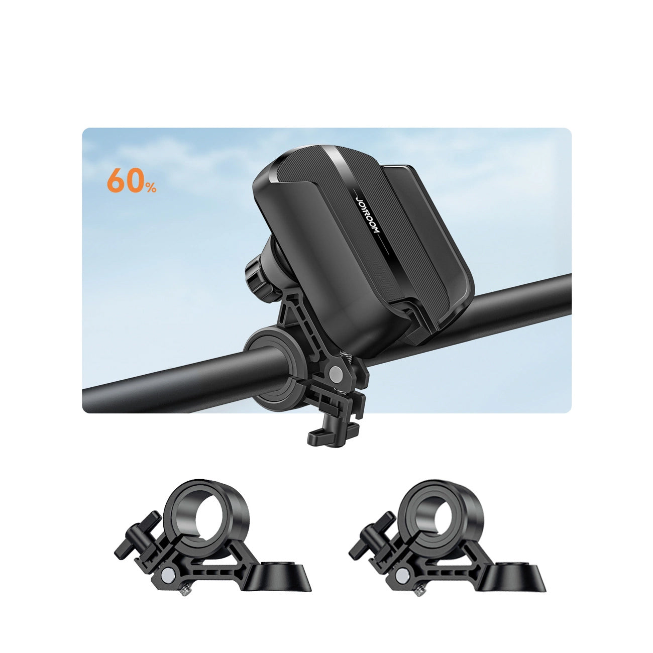 Joyroom JR-ZS431 Bicycle Motorcycle Holder, 4.7inch - 7inch, Black