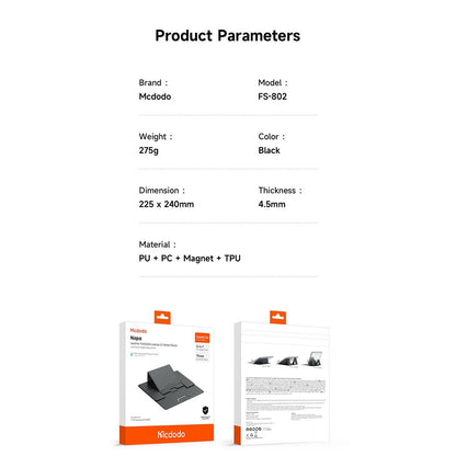 McDodo FS-8020 Napa Laptop Stand for 11inch - 16inch, Black