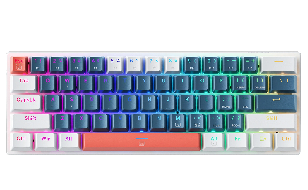 Wired USB Gaming Keyboard Machenike K500-B61 Mechanical, RGB, Blue White