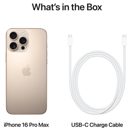 Apple iPhone 16 Pro Max Mobile Phone, 256GB, Titanium Desert Sand MYWX3ZD/A