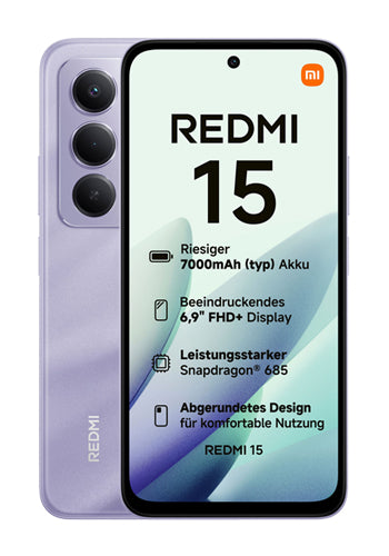 Xiaomi Redmi Note 15 5G Mobile Phone, 256GB, 8GB, Purple MZB0LWFEU