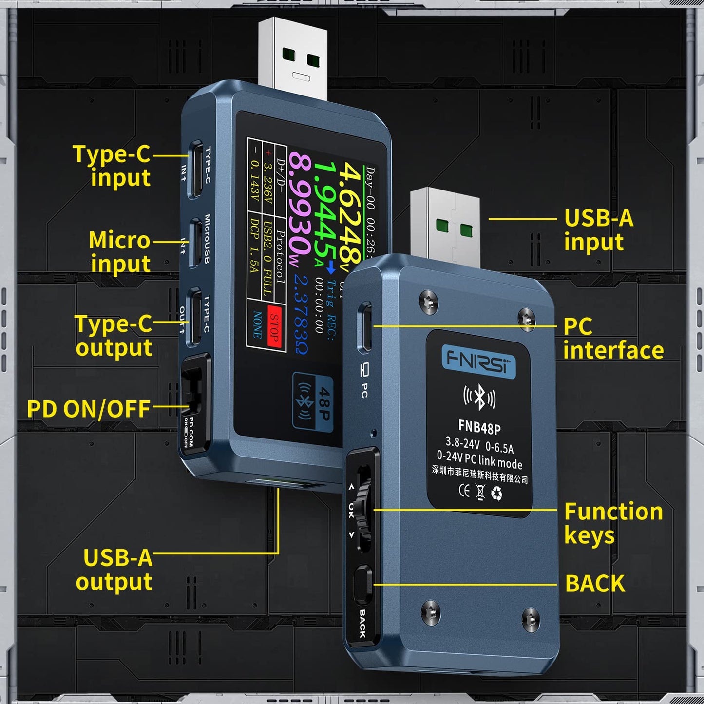 Fnirsi FNB48P Voltage Tester, 156W, 24V