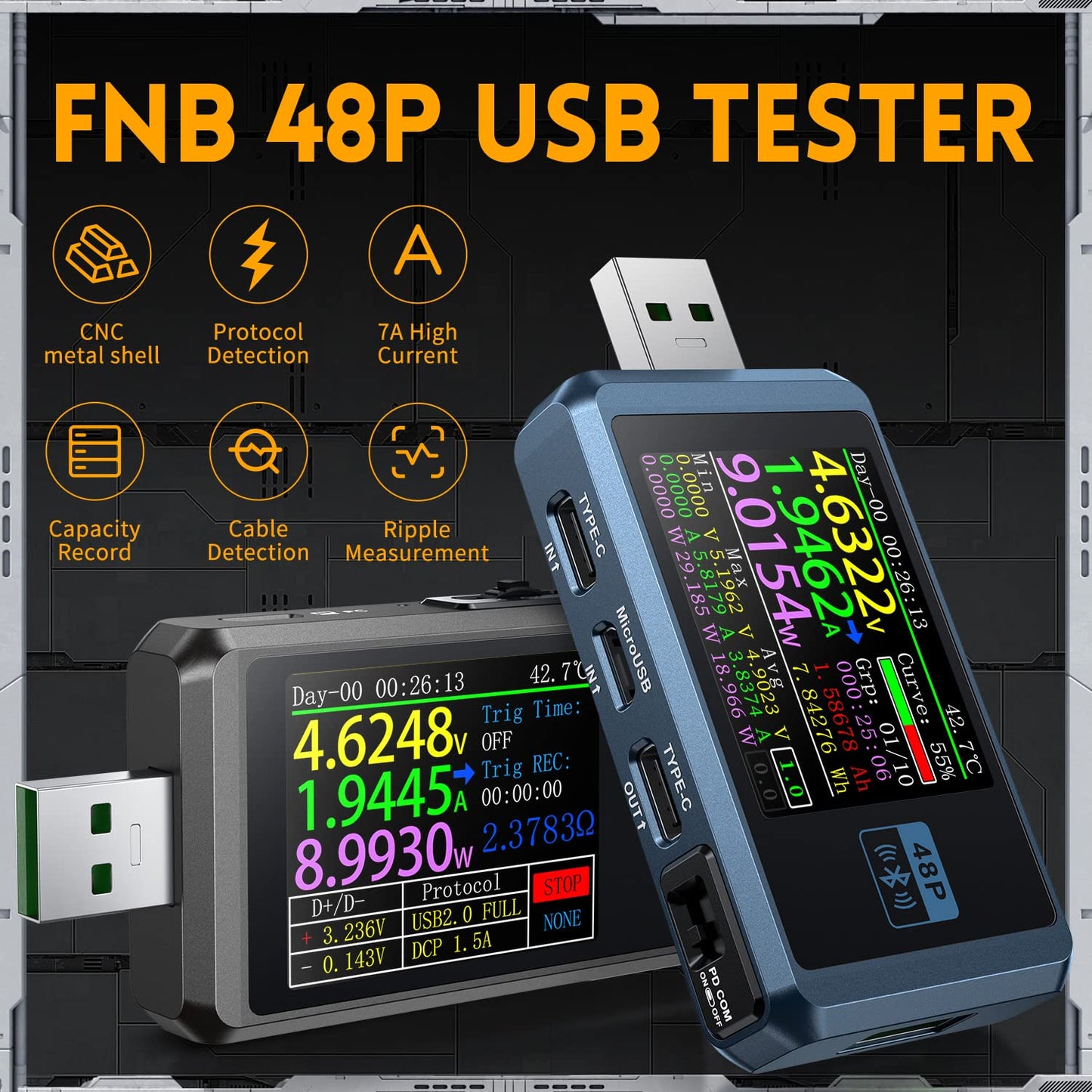 Fnirsi FNB48P Voltage Tester, 156W, 24V