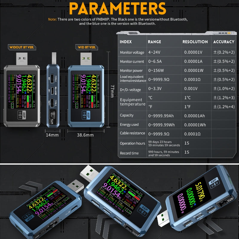 Fnirsi FNB48P Voltage Tester, 156W, 24V