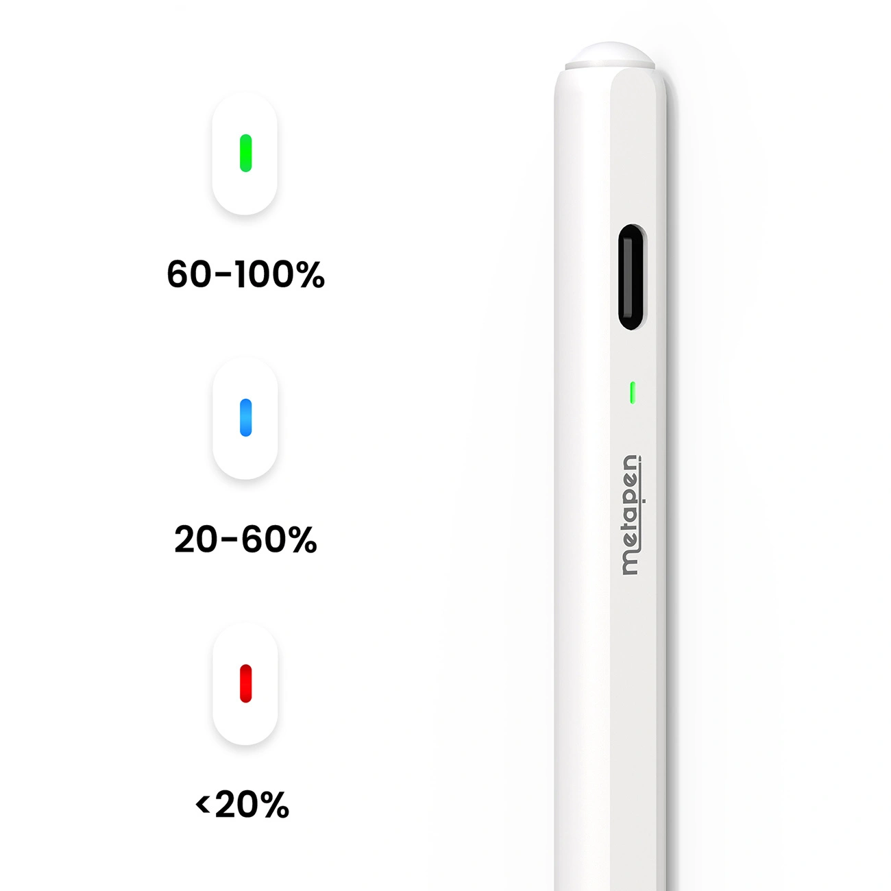 Touch Pen Metapen Air8 Pro for Apple iPad, Active Version, White ME-APP172