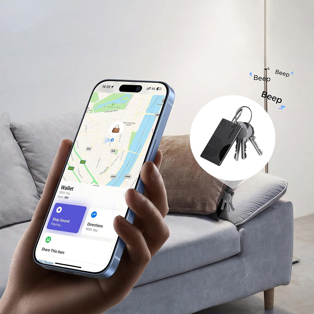 UGREEN SmartTag Smart Finder Slim 3 CM921 for iOS Series, Black